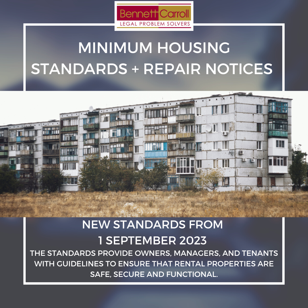 Minimum Housing Standards Repair Notices New Standards From 1 September 2023 Owners Managers And Tenants With Guidelines To Ensure That Rental Properties Are Safe Secure And Functional 